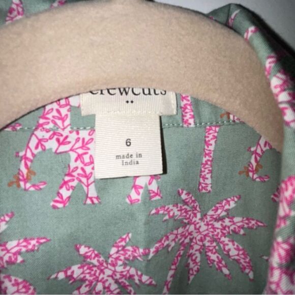 J.Crew Crewcuts Girls Elephant Print Sleeveless Shirt Dress - Picture 4 of 5